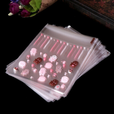 

Gobestart 100PC Self Adhesive Plastic Seal Bag Cookies Candy Wrapping Bags Christmas Pouch