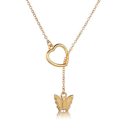 

Women Trendy Gold Pendant Necklace Rhinestone Through Circle Charm Romantic European Style Wedding Jewelry For Female Gold Color