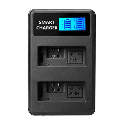 

LP-E5 LCD Dual Port USB Battery Charger for Canon EOS 1000D 500D 450D Kiss