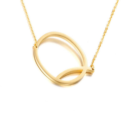 

New fashion Gold Stainless Steel 26 Alphabet Letter Pendant initial Necklace for Women Fashion Jewelry Choker Girl Collier