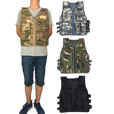 

Kids Outdoor Vest Waistcoat Adjustable Children Camouflage Multi-pockets Jacket for Camping Hunting Games Hiking Equipment