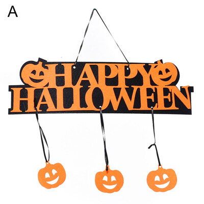 

Happy Halloween Hanging Hangtag Pumpkin Skull Bat Doorplate Props Window Decor