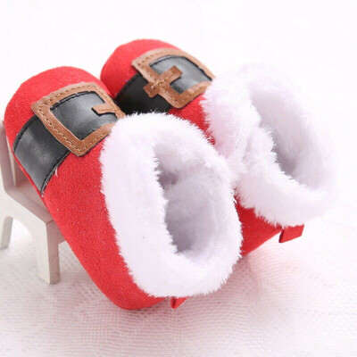 Christmas Santa Shape Toddler Infant Soft Sole Baby Girls Boys Prewalker Shoes