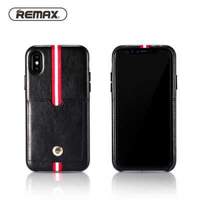 

REMAX PU Leather Business Phone Case with Card Pocket for IPhone X Elegant Braid Protection Back Cover Bag Fitted Phone Bag Case