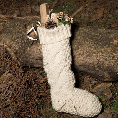

Toponeto Christmas Holiday Knitted Stocking Hanging Crochet Stock Tree Ornament Decor RD