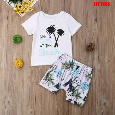 

2pcs Toddler Baby Summer Casual Suit Short Sleeve T-shirtShorts Kids Sets