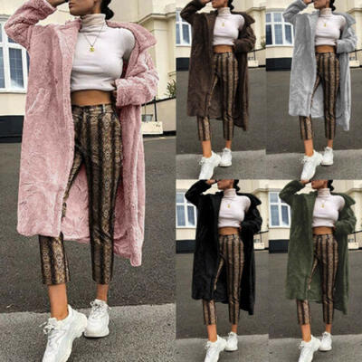 

Women Winter Warm Teddy Bear Fluffy Fleece Fur Jacket Long Casual Coat Outerwear