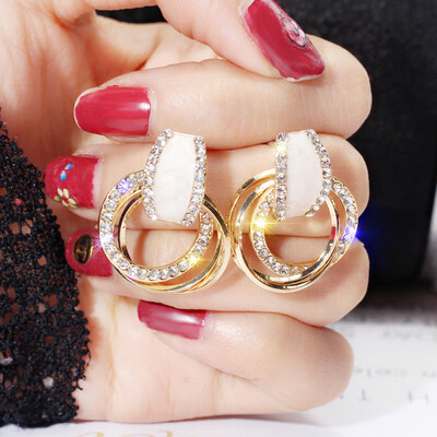 

2019 new brand design hand made geometric circle Korean earrings for women