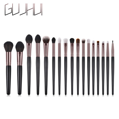

〖Follure〗17PCS Black Wooden Cosmetic Makeup Brush Foundation Powder Eyeshadow Brush