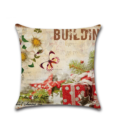 

Tailored Merry Christmas Pillow Cases Linen Sofa Cushion Cover Home Decor