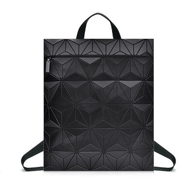 

Reflective Backpack Rainbow Triangle Patchwork Laser Luminous PU Teenagers School Bag Girl Folding Mini Women Backpack