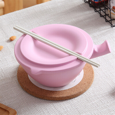 

Toponeto Bamboo Fiber Instant Noodle Fruit Rice Bowl Bowl With Lid And Chopsticks
