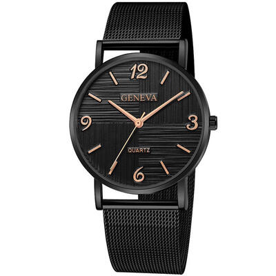 

GENEVA Fashion Female Watch Womens Slim Luxury Quartz Clock Stainless Steel Dress Wristwatch Lady Rose Gold Watch Reloj Mujer