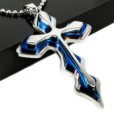 

Fashion Men\s Stainless Steel Cross Pendant Ball Chain Necklace Jewelry Gift