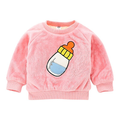 

Winter Warm Baby Girl Boy Sweatshirt Long Sleeve Cute Printed O-Neck Thick Sweatshirts Tops