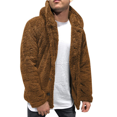 

Mens Winter Warm Fluffy Fleece Hooded Coat Hoodies Jacket Outwear Cardigans Top