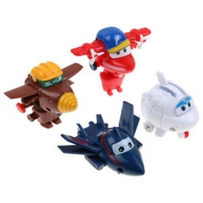 

Mini Super Wings Transforming Plane Toy Korea TV Animation Character Set 4pcs