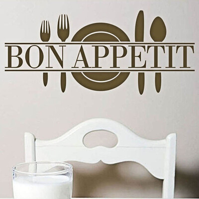 

〖Follure〗Bon Appetit Art Quote Living Room Kitchen Vinyl Wall Mural Decal Sticker BK