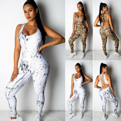 

Womens Sport Yoga Gym Romper Fitness Running Jogging Jumpsuit Bodysuit Bodycon