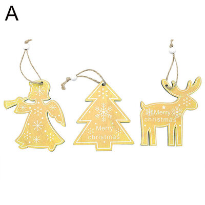 

3Pcs Christmas Tree Xmas Hanging Ornament Deer Angel Pendant Party Home Decor