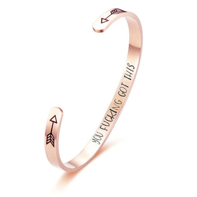 

Fashion Simple Engraved Bracelet Bangle Rose Stainless Steel