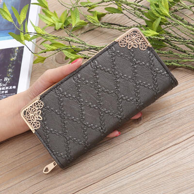 

Long Wallet Women Purses Fashion Embossed Lingge Wallet Zipper Long Lady Clutch Money Bag Multi-card Purse Portefeuille