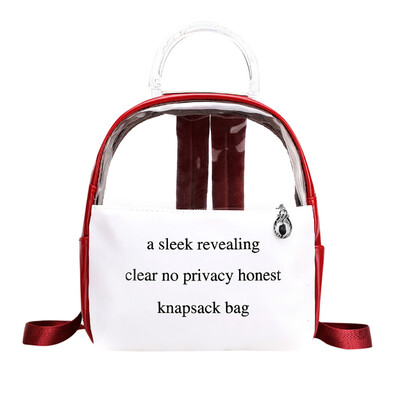 

Tailored Women Letter Transparent Travel Backpack Quality Fashion School Backpack