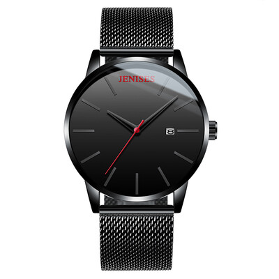 

Real leather mens watch simple quartz watch Korean trend student watch large dial casual personality watches mens watches
