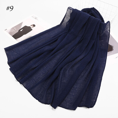 

Cross-border exclusive for AliExpress wish Muslim Arab Hui pure color cotton crease cotton scarf scarves