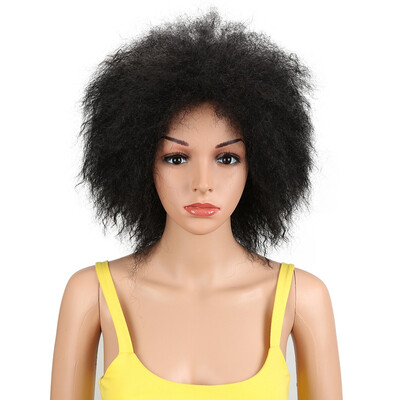

Noble Synthetic Hair Black Kinky Curly Afro Wig 8 Inch 95gpcs Cosplay Wigs Nature