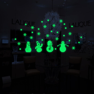 

〖Follure〗Christmas Glow Snowman Wall Stickers Living Room Luminous Stickers Window Decor