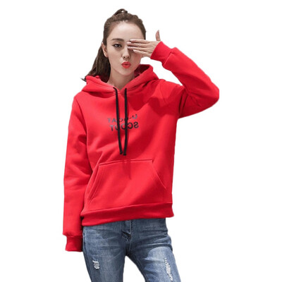 

2019 New Social Harajuku Hoodies For Girls letter print Hooded Tops Womens Sweatshirt Winter Velvet Thickening Coat