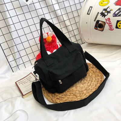 

Tailored Womens solid color portable canvas bag simple shoulder Bag Casual Messenger bag