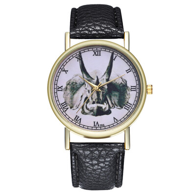 

Animals Wildlife Protection Quartz Womens Watch Clock Leather Lovers Watches Student Math Clock reloj Moment saat erkekler