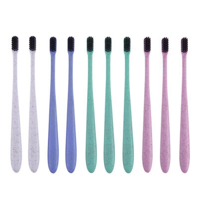 

10pcs Bamboo Charcoal Toothbrush Adult Kids Soft Tooth Care Cleaning Brush