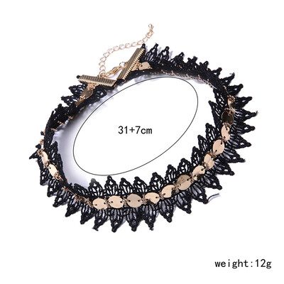 

Lace Choker Necklaces For Women Black Lace Hollow Heart Flower Short Clavicle Collares Necklace Fashion Neck Jewelry