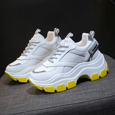 

LZJ Spring New Women Chunky Sneaker Platform Women Fashion Comfortable Lace-up Woman Trainers Ladies Footwear Zapatos De Mujer