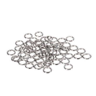 

50pcs Flat Split Rings Fishing Double Ring Chain Connector Fishing Lure Tackle Set