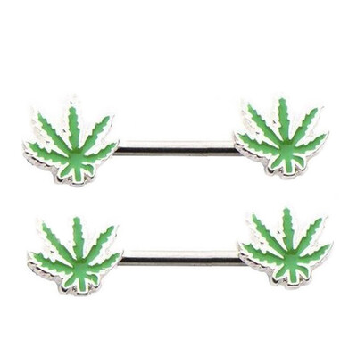 

Fashion Surgical Steel Piercing Jewelry Maple Leaf Nipple Rings Body Jewelry