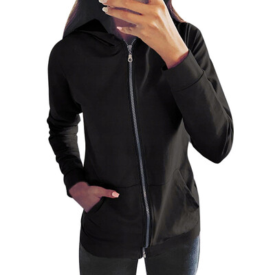 

Toponeto Fashion Women Zipper Long Sleeve Sweatshirt Coat Outwear Hooded Jacket Overcoat