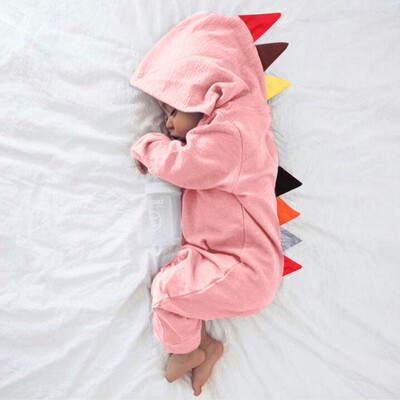 

Newborn Baby Boys Girls Dinosaur Zipper Hooded Romper Jumpsuit Outfits Clothes