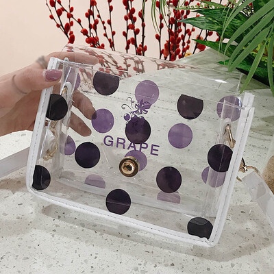 

Tailored Womens Fashion Wave Point Transparent Shoulder Bag Fruit Grain Crossbody Bag