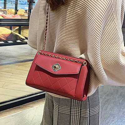 

Small fragrance bag female 2019 new ins super fire Korean fashion rhombic wild chain shoulder slung small square