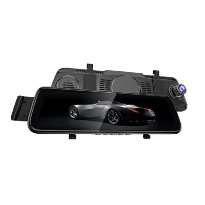 

55" Double Lens Wide Angle Car Mirror Dash Came Multimedia Full Touch Screen DVR Rearview Camera Streaming Video Recorder 1080P E