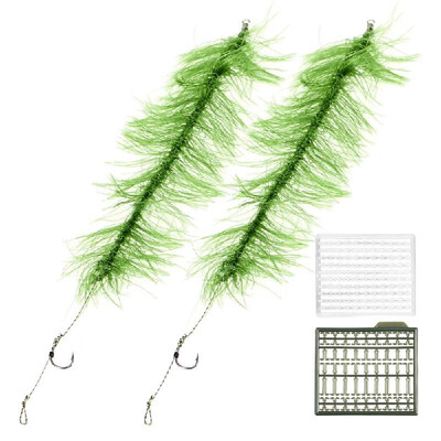 

2 Pcs Carp Fishing Accessories Hair Rigs Terminal Tackle with Hook&Weed