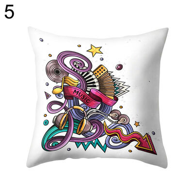 

Rock&Roll Guitar Music Pillow Case Cushion Cover Sofa Bed Car Office Decor