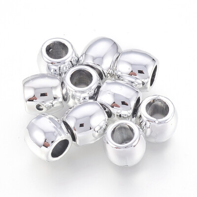 

Cadmium Free & Nickel Free & Lead Free Unfading Alloy European Beads Large Hole Drum Beads Silver 9x8mm Hole 5mm