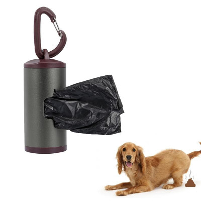 

Colorful Pet Poop Holder Dog Waste Dispenser Aluminum Alloy Tube Includes 15pcs Waste Bags Refillable