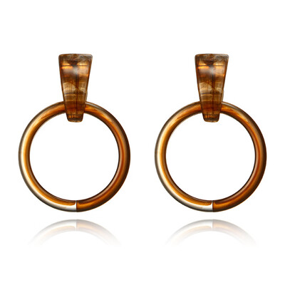 

Vintage Women Party Jewelry Gift Round Circle Shape Dangle Stud Earrings Decor