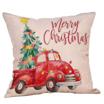 

Tailored Merry Christmas Pillow Cases Cotton Linen Sofa Cushion Cover Home Decor